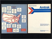 2 Amtrak Brochures 1971 Schedules, 1972 Time Table