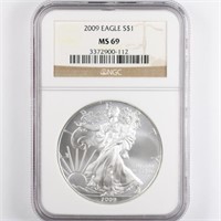 2009 Silver Eagle NGC MS69