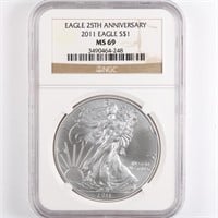 2011 Silver Eagle NGC MS69