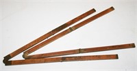 Wooden Folding Rules w/ Brass Lufkin # 751