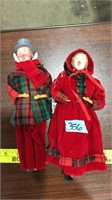 2 CHRISTMAS CAROLLER FIGURINES