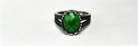 Sterling Emerald/CZ Ring (Beauty) 5 Grams