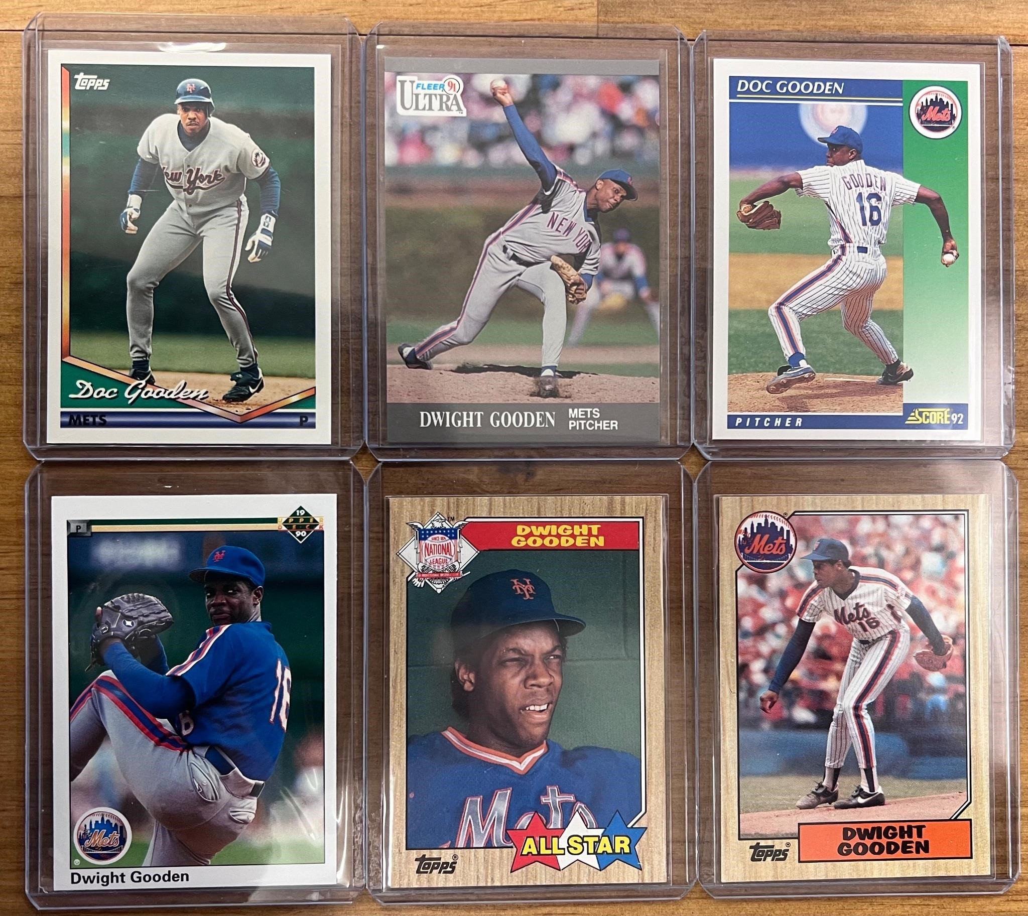 Lot of 6 1987-1994 Doc Gooden MLB cards