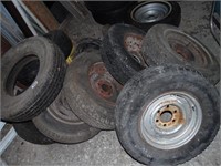 GROUP OF TIRES AND WHEELS