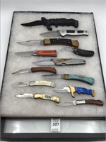 Lot of 12 Various Folding Knives Including