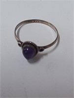 Marked 925 Amethyst Stone Ring- 13.7g