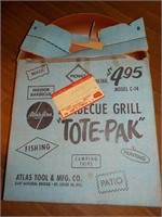 New Old Stock Tote-Pack BBQ grill Atlas Tool Co.
