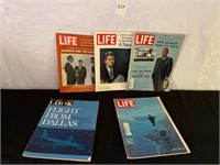 5 Life and Look Magazines 1965-1970 Kennedy
