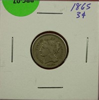 1865 Three Cent Nickel F