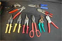 Various Tin Snips, Cutters & Knippers (9) total