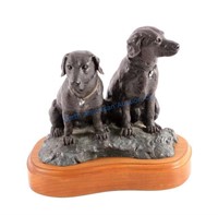 Original Joe Halko Hunting Dog Bronze Sculpture