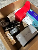 large box of incomplete, used, salvage electronics