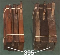 Six wooden molding planes