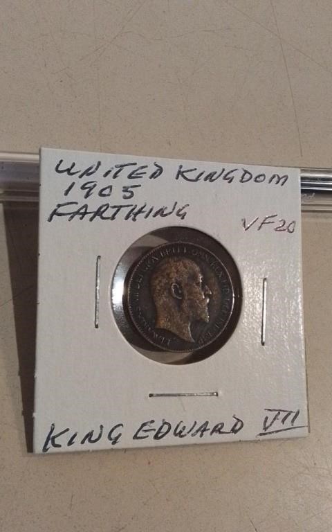 1905 British Farthing VF20 King Edward VIi