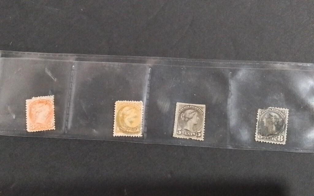 Four 1800's Postage Stamps