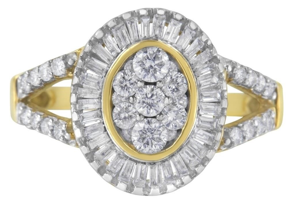 10k Gold 1.00ct Diamond Cluster Cocktail Ring