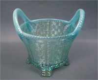 N Round Handled Bushed Basket – Aqua Opal.