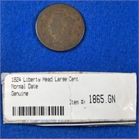 1824 Liberty Head Large Cent