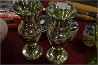 2 Mercury glass vases