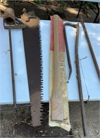 Pry bars, saws, tools etc