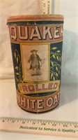 Vintage Quaker Rolled White Oats Container