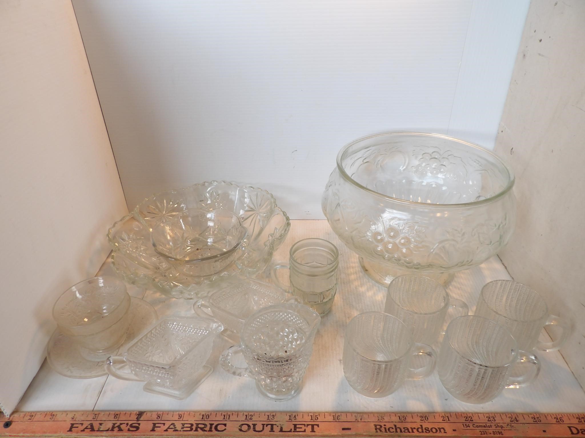 Punchbowl and Other Beautiful Clear Glassware