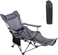 Camping Lounge Chair 320 Ibs Weight Capacity(Grey)