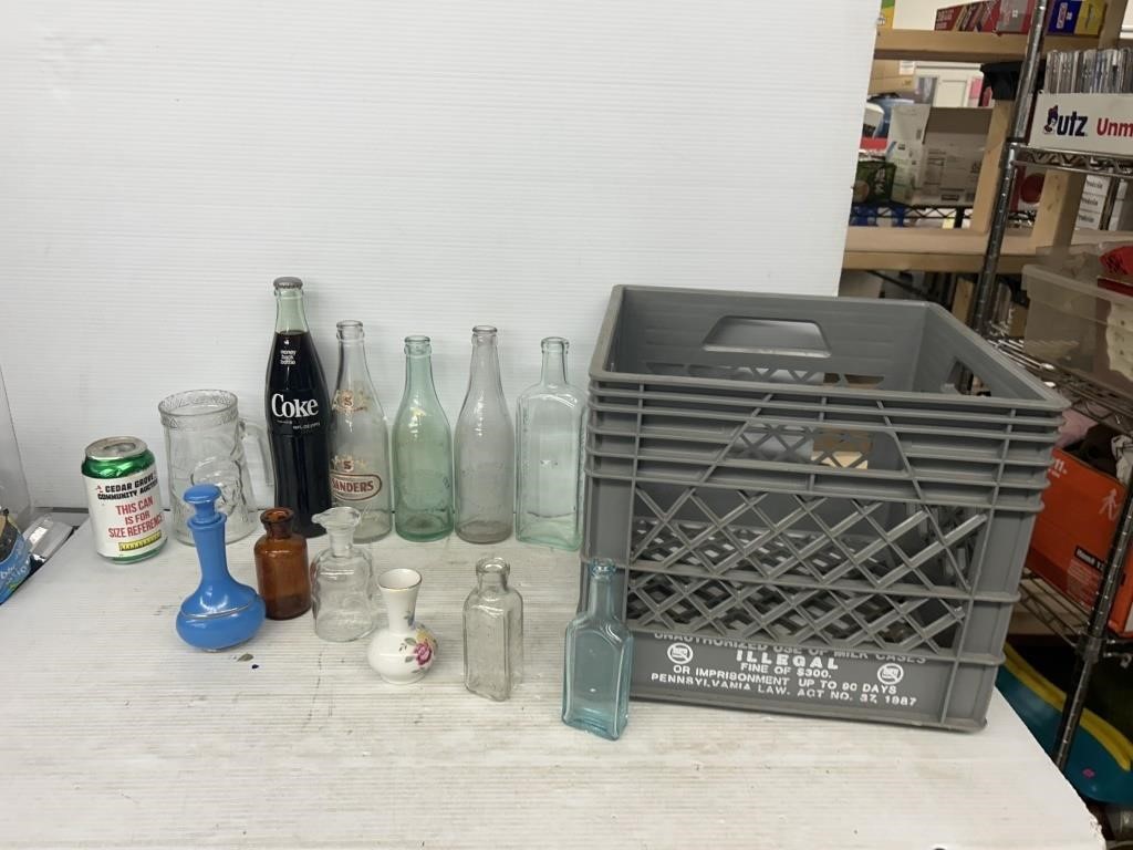 Crate of collectable glasses