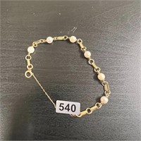 Faux Pearl Chain link Bracelet