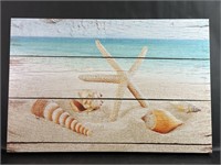 Canvas Coastal Seashell Art