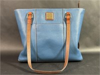 Dooney and Bourke Blue Leather Tote Handbag