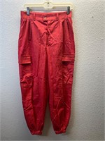 Vintage Red Fabric Cargo Pants