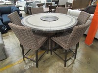 Agio 7 Pc. Bar Height Patio Dining Fire Set