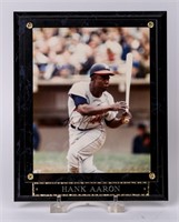 Hank Aaron Signed Wall Plaque Photograph