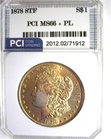 1878 8TF Morgan MS66+ PL LISTS $10000 IN 65+