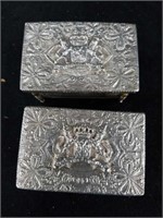 Pair of sterling antique matchbox holders