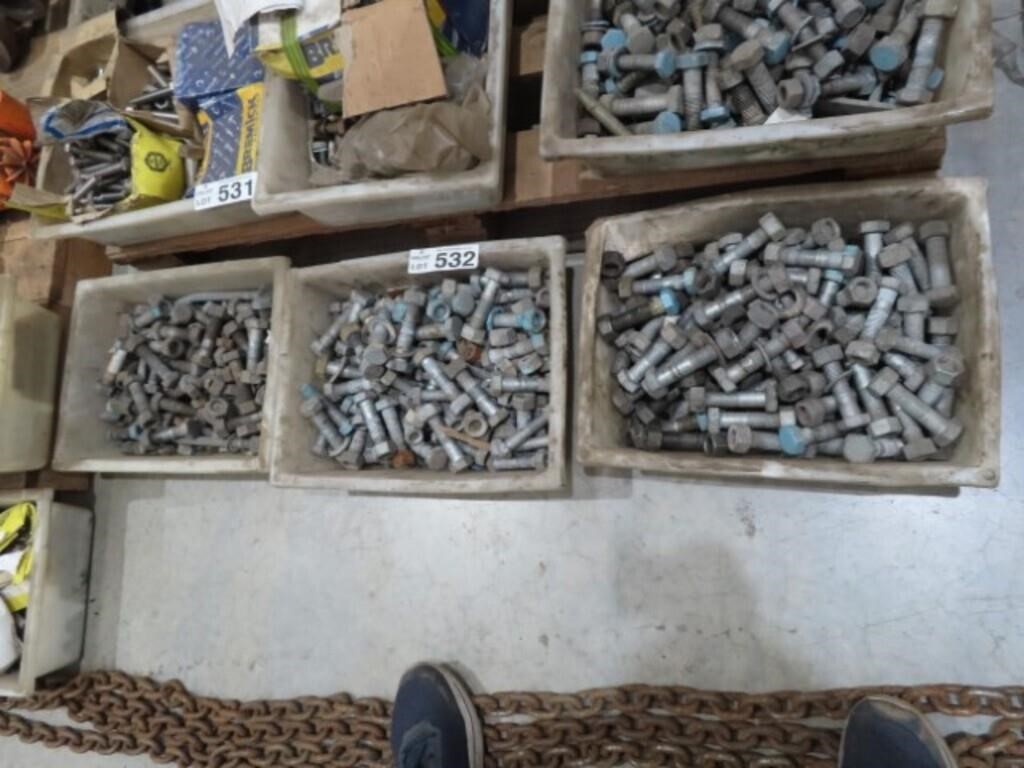 4 Tubs of Galvanised Bolts & Nuts