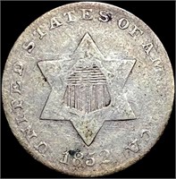 1852 Silver Three Cent LIGHTLY CIRCULATED