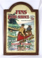 Fins Guide Service Fishing Décor Sign