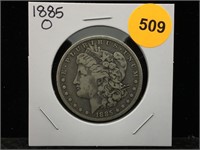 1885-O Morgan Silver Dollar in Flip