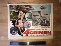 Original Mexican 4 Contra el Crimen Lobby Card