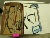 Box of specialty tools: mirrors, spark testers,