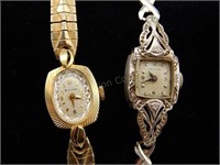 2 Vintage 14K Gold Womans Watches