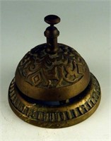 Antique brass decorated service bell