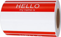 SEALED-Red 'Hello My Name' Sticker Roll x2