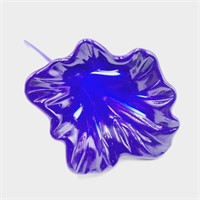 Hand Blown Cobalt Art Glass Flower