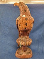 24" Carved Wooden Eagle Statue