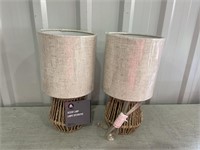 2 Small Table Lamps-12"H