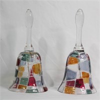 2 pcs Art Glass Dinner Bells