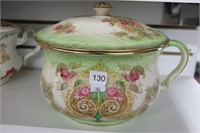 S. F & CO PAINTED CHAMBER POT WITH LID 11X8